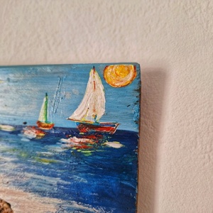 "Καλοκαίρι στο νησί" 31×14 - πίνακες & κάδρα, πίνακες ζωγραφικής - 3