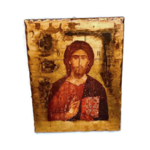 Ξυλινη εικονα ΧΡΙΣΤΟΥ με Decoupage & Διακόσμηση με μικτή τεχνική 34χ27χ1,5 εκ...παλαιωμενη με φύλλα χρυσού. - ξύλο, πίνακες & κάδρα, δώρα γενεθλίων, δώρο για γιατρό, ξύλινα διακοσμητικά τοίχου, εικόνες αγίων