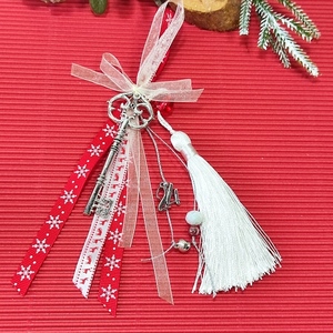 Γούρι 2024 μεταλλικό κλειδί και φούντα - κλειδί, μέταλλο, διακοσμητικά, χριστουγεννιάτικα δώρα, γούρι 2024