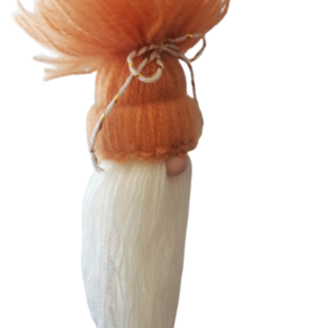 Orange Gnome Ornament knitted 22×3×7cm - vintage, νήμα, διακοσμητικά, προσωποποιημένα - 2