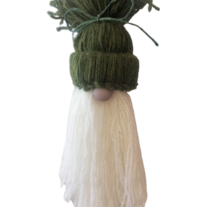 Green Gnome Ornament knitted 22×3×7cm - vintage, νήμα, διακοσμητικά, προσωποποιημένα - 2