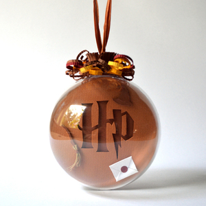Χειροποίητη Χριστουγεννιάτικη μπάλα Harry Potter - 10cm - πλαστικό, χαρτί, στολίδια, μπάλες - 3