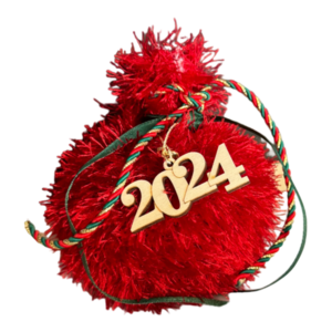 Γούρι 2024 - Ρόδι Κόκκινο Soft | 15εκ. | Πλεκτό Χειροποίητο - νήμα, ρόδι, χριστουγεννιάτικα δώρα, γούρια
