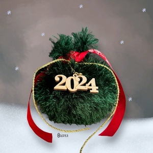 Γούρι 2024 - Ρόδι Κυπαρισσί Soft | 15εκ. | Πλεκτό Χειροποίητο - νήμα, ρόδι, χριστουγεννιάτικα δώρα, γούρια - 3