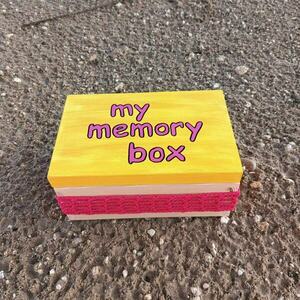 Ξύλινο χειροποίητο "my memory box- Πορτοκαλί/ Φούξια/ Μωβ - 21*14*10 εκ. - δώρα γενεθλίων - 2
