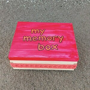 Ξύλινο χειροποίητο "my memory box" - Κόκκινο/ Πορτοκαλί- 21*16*6,5 εκ. - ξύλο, οργάνωση & αποθήκευση, δώρα γενεθλίων - 2