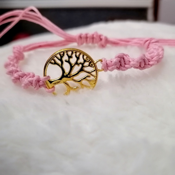 DNA Μακραμέ βραχιόλι με δέντρο της ζωής - κορδόνια, χεριού, αυξομειούμενα, φθηνά