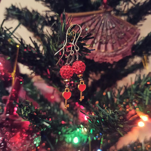 ~ Christmas time ~ Λαμπερά γυναικεία σκουλαρίκια με εορταστική διάθεση - στρας, μικρά, ατσάλι, χριστουγεννιάτικα δώρα, φθηνά - 2