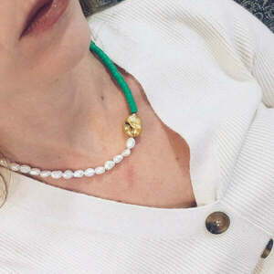 Κολιέ με μαργαριτάρια και ροδελες φιμο - μαργαριτάρι, κοντά, seed beads - 3