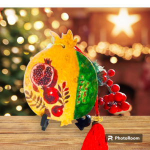 Χειροποιητο Ξυλινο Τυχερο ροδι με μεγαλη κοκκινη φουντα Γουρι 2024. - ξύλο, vintage, ρόδι, διακοσμητικά, χριστουγεννιάτικα δώρα - 2