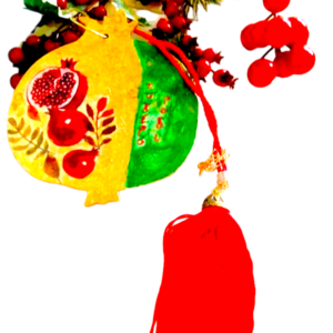 Χειροποιητο Ξυλινο Τυχερο ροδι με μεγαλη κοκκινη φουντα Γουρι 2024. - ξύλο, vintage, ρόδι, διακοσμητικά, χριστουγεννιάτικα δώρα - 4