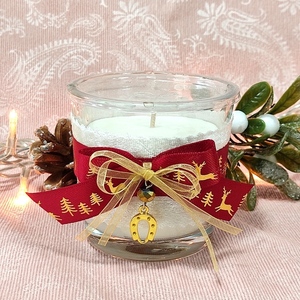 Κερί αρωματικό με πέταλο - ύφασμα, μέταλλο, κερί, κεριά & κηροπήγια - 2