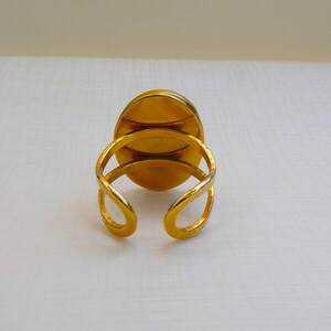 Μικρό Οβάλ δαχτυλίδι - επιχρυσωμένα, γεωμετρικά σχέδια, ατσάλι, αυξομειούμενα - 4