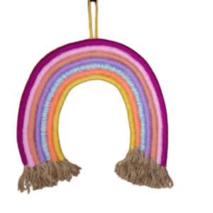 Rainbow XL Wall-hanging Decoration 29×2×27cm Wool, Rope - κορίτσι, αγόρι, δώρο, διακοσμητικά, κρεμαστό διακοσμητικό