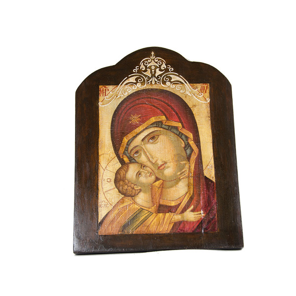 Βυζαντινή χειροποίητη εικόνα της Παναγίας - ξύλο