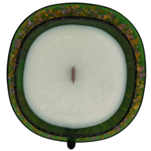 Αρωματικό κερί σόγιας σε vintage φλυτζάνι με βάση διακοσμημένο με άλατα μπάνιου - vintage, αρωματικά κεριά - 3