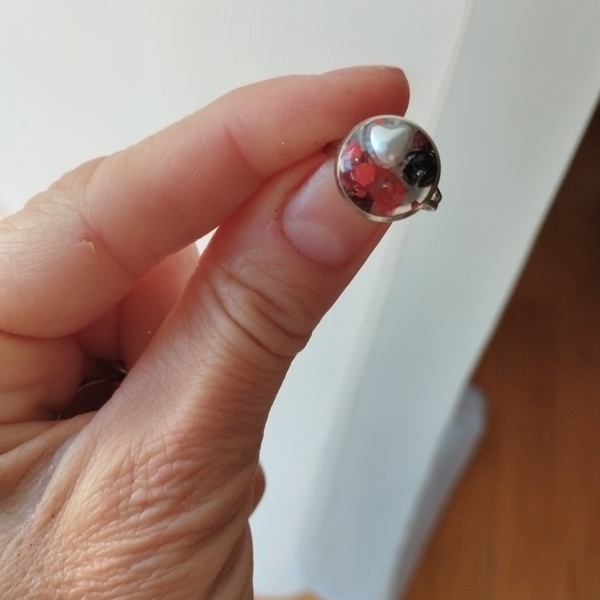 Δαχτυλίδι χειροποίητο από υγρό γυαλί - γυαλί, χάντρες, αυξομειούμενα, φθηνά - 3