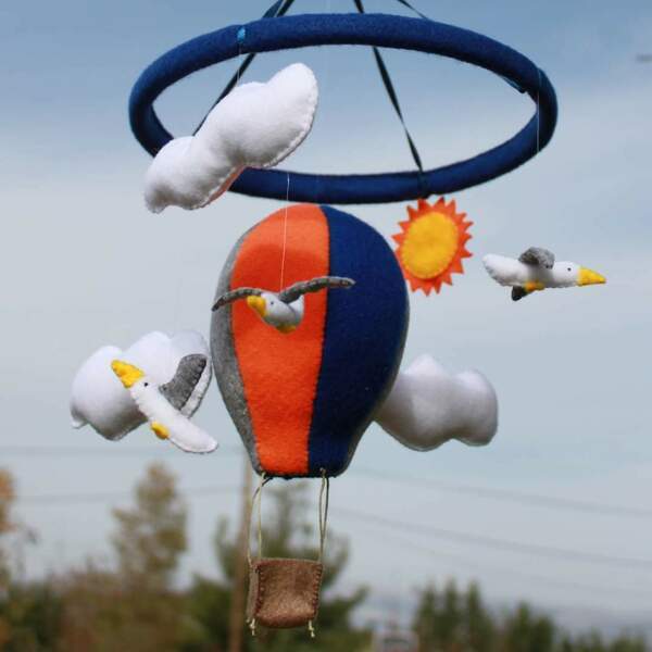 Μόμπιλε Αερόστατο με γλάρους - κορίτσι, αγόρι, μόμπιλε - 3