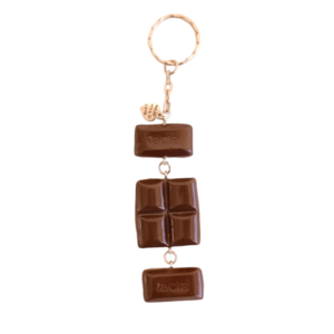 Μπρελόκ σοκολατάκια υγείας Lacta 3 μπάρες με πολυμερικό πηλό / μεγάλο / μεταλλικό / Twice Treasured - πηλός, γλυκά, μπρελοκ κλειδιών