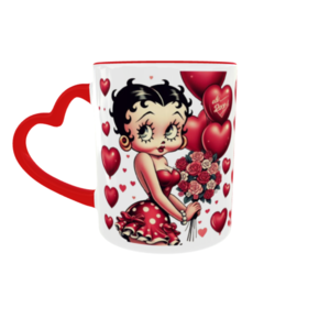 Betty Boop-Κεραμική κούπα 325ml με χερούλι καρδιά-Valentine's day - πορσελάνη, κούπες & φλυτζάνια, αγ. βαλεντίνου