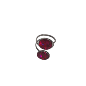Δαχτυλίδι με ανοξείδωτο ατσάλι, 2.7cm με glitter και υγρό γυαλί - γυαλί, αυξομειούμενα - 3
