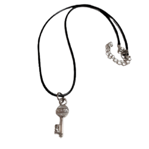Cord necklace μαύρο με κλειδί, 28εκ. - ορείχαλκος, κλειδί, κοντά, boho, δώρα για γυναίκες
