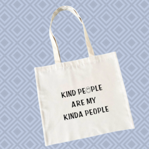 Χειροποίητη, υφασμάτινη τσάντα tote πολλαπλών χρήσεων 38x40 εκ., σχέδιο kind people - ύφασμα, ώμου, tote - 2