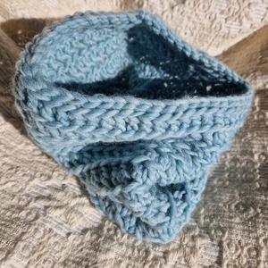 Ολόμαλλος χειροποίητος πλεκτός unisex λαιμός σε ανοιχτό γαλάζιο baby blue χρώμα 100% μάλλινο - μαλλί, unisex, λαιμοί, unisex gifts - 2