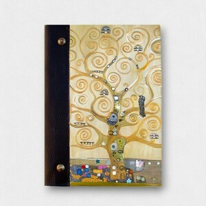 Χειροποίητο Ξύλινο Σημειωματάριο, TΟ ΔΕΝΤΡΟ ΤΗΣ ΖΩΗΣ του Klimt - χειροποίητα, τετράδια & σημειωματάρια