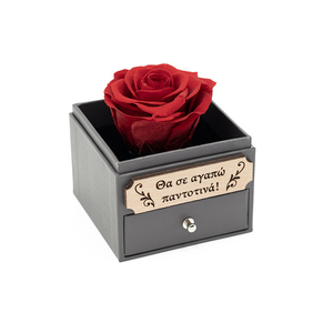 Παντοτινό τριαντάφυλλο σε κουτί με θήκη - ξύλο, τριαντάφυλλο, διακοσμητικά