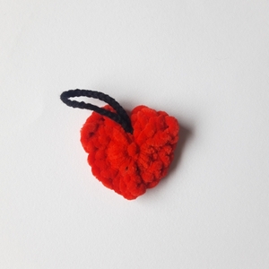 Μπρελόκ καρδιά βελούδινη 5×5 εκ. - καρδιά, βαμβακερό νήμα, αυτοκινήτου, μπρελοκ κλειδιών - 3