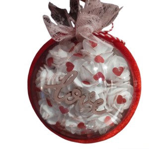 Δώρο Αγίου Βαλεντίνου διακοσμητική μπάλα - ξύλο, καρδιά, plexi glass, διακοσμητικά