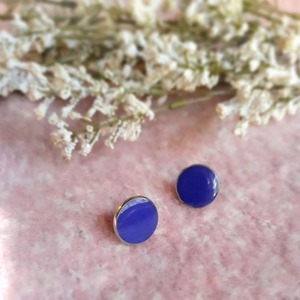 Σκουλαρίκια "purple" - ασήμι, μικρά, ατσάλι, φθηνά