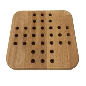 Ξύλινο επιτραπέζιο παιχνίδι για ένα άτομο (Peg Solitaire),χειροποίητο από ξύλο όξιάς. 15x15x1,8εκ. Τμχ1. - κορίτσι, αγόρι, για ενήλικες, ξύλινα παιχνίδια - 5