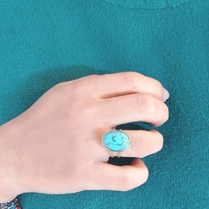 Ατσάλινο δαχτυλίδι με μπλε ημιπολύτιμη πέτρα σε προσαρμοζόμενο μέγεθος - ημιπολύτιμες πέτρες, ατσάλι, boho, αυξομειούμενα - 2