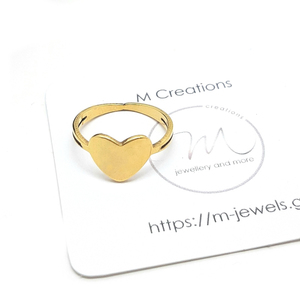Ατσάλινο chevalier δαχτυλίδι καρδιά - επιχρυσωμένα, καρδιά, ατσάλι, σταθερά