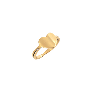 Ατσάλινο chevalier δαχτυλίδι καρδιά - επιχρυσωμένα, καρδιά, ατσάλι, σταθερά - 3