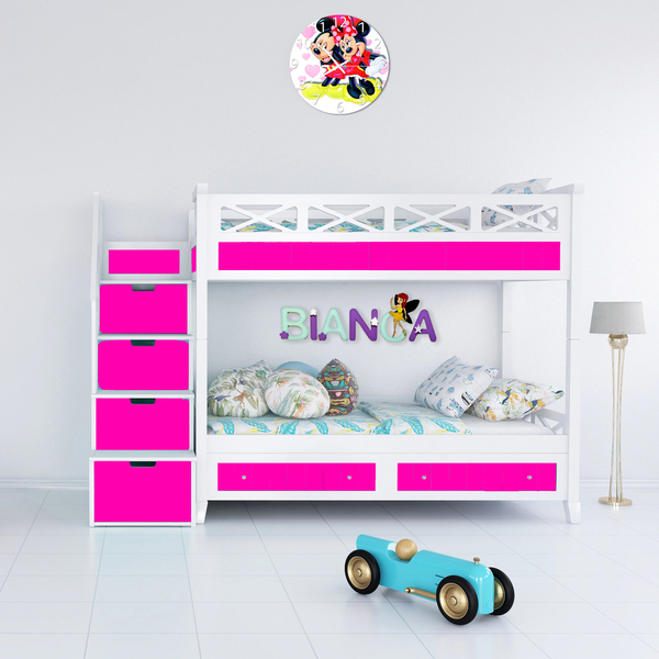 Mickey mouse Ρολόι τοίχου ξύλινο (27cm) - ξύλο, ρολόι, τοίχου, παιδικό δωμάτιο - 2