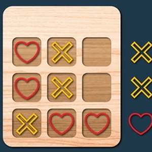 Tic Tac Toe - Τρίλιζα Παιχνίδι επιτραπέζιο τσέπης, ξύλινο (20x20cm) - ξύλο, διακοσμητικά, τρίλιζα, αγ. βαλεντίνου - 2