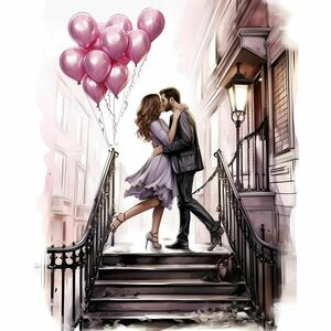 Αφίσα - Poster Valentine Couple Kissing 8, 21x30εκ. - αφίσες