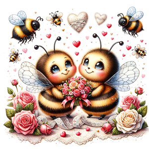 Αφίσα - Poster Bees in love 3, 21x30εκ. - αφίσες