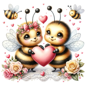Αφίσα - Poster Bees in love 6, 21x30εκ. - αφίσες