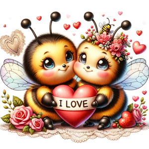 Αφίσα - Poster Bees in love 8, 21x30εκ.. - αφίσες