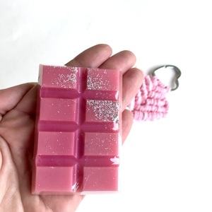 Σετ δώρου Sweet Pink Μπρελόκ Ροζ Καρδιά Μακραμέ Bubblegum snap bar wax melt μέγεθος 18 εκατοστά 20 γραμμάρια - μεταλλικό, σετ δώρου, αυτοκινήτου, σπιτιού - 3