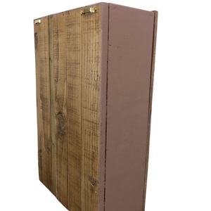 Ξύλινο χειροποίητο ντουλαπάκι τοίχου με ράφι , Μωβ Λουλούδι - ξύλο, οργάνωση & αποθήκευση - 4