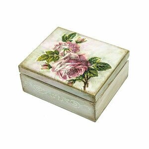Κουτί ξύλινο με τριαντάφυλλα - ξύλο, χαρτί, διακοσμητικά