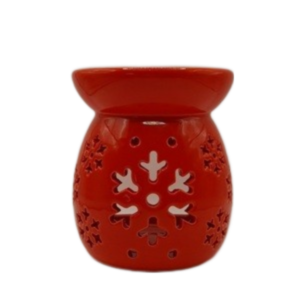 Κόκκινος Κεραμικός Αρωμστιστής Χιονονιφάδα 12x10εκ - ρεσώ & κηροπήγια, πρωτότυπα δώρα, soy wax - 2