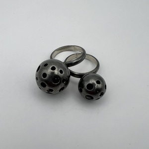 Black Planet Sphera δαχτυλίδι οξειδωμένο ασήμι 925 Μ - ασήμι 925, γεωμετρικά σχέδια, χειροποίητα, σταθερά - 5