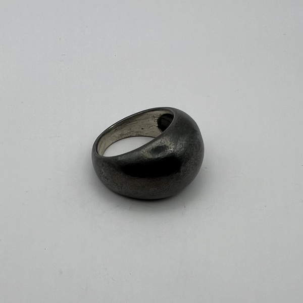 Black Dome δαχτυλίδι οξειδωμένο ασήμι 925 - ασήμι 925, γεωμετρικά σχέδια, σταθερά - 2