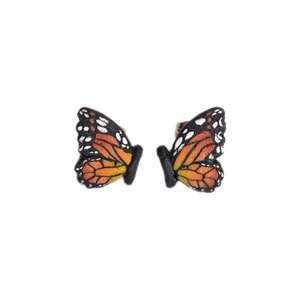 Καρφωτά σκουλαρίκια μισή πεταλούδα - πηλός, πεταλούδα, μικρά, ατσάλι, boho